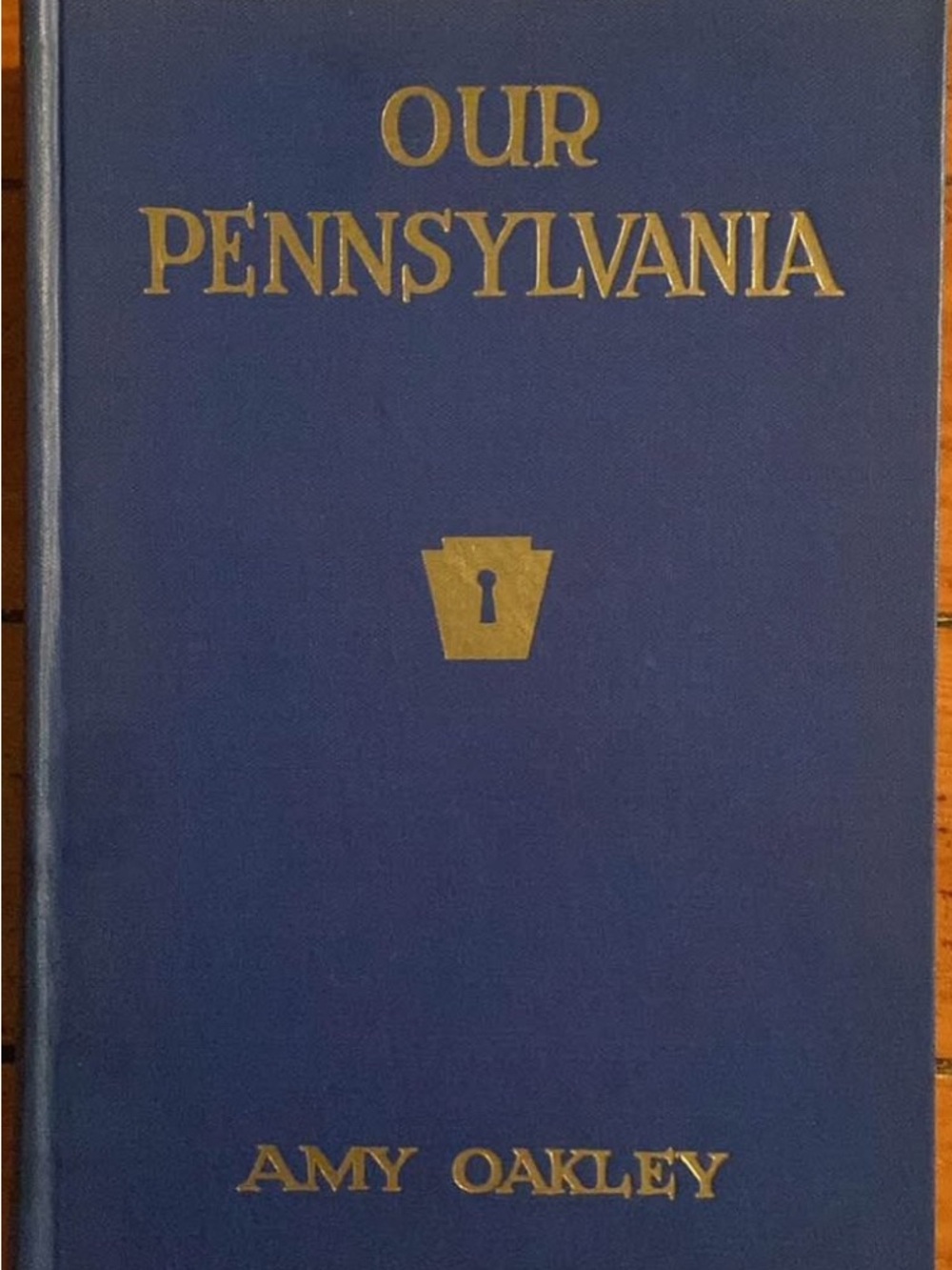 Vintage 1950s 50s Pennsylvania illustrated HISTORY book gold lettering dark blue